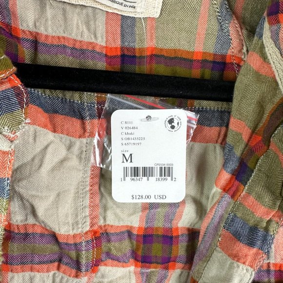 We The Free One Way Plaid Wrap Shirt By Free People Size Medium NWT - Picture 4 of 7